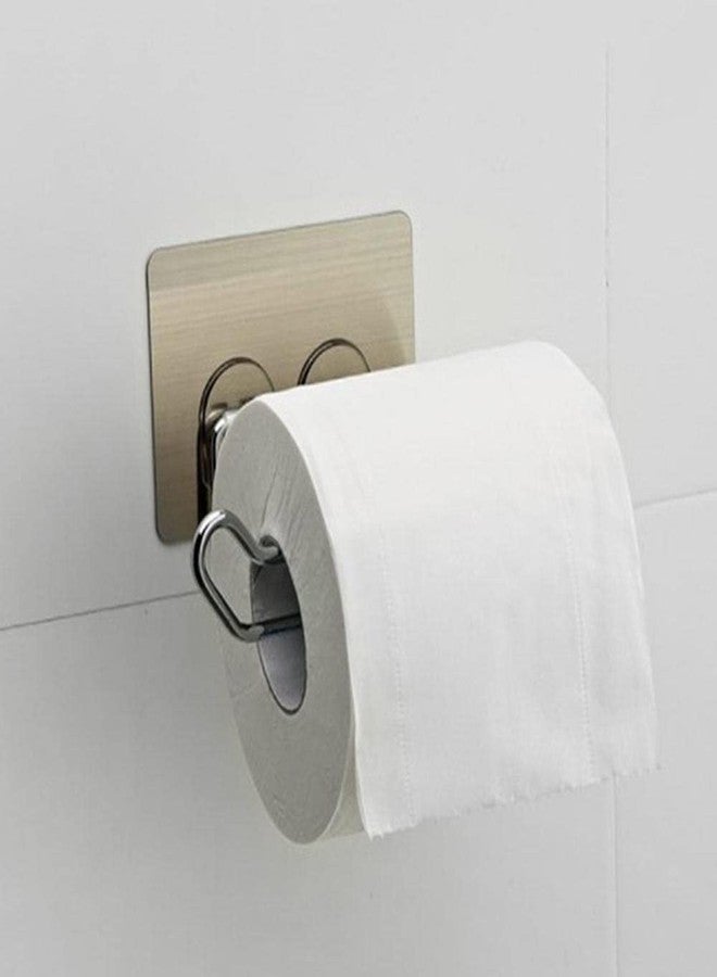 VIHAX Stainless Steel No Drill Self Adhesive Toilet Paper Holder Tissue Paper Roll Holder Bathroom Rack for Kitchen Towel Holder - Image 2